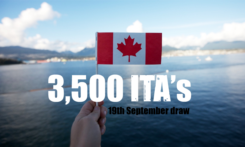 3,500 ITA’s in the 19th September draw at minimum threshold of 441